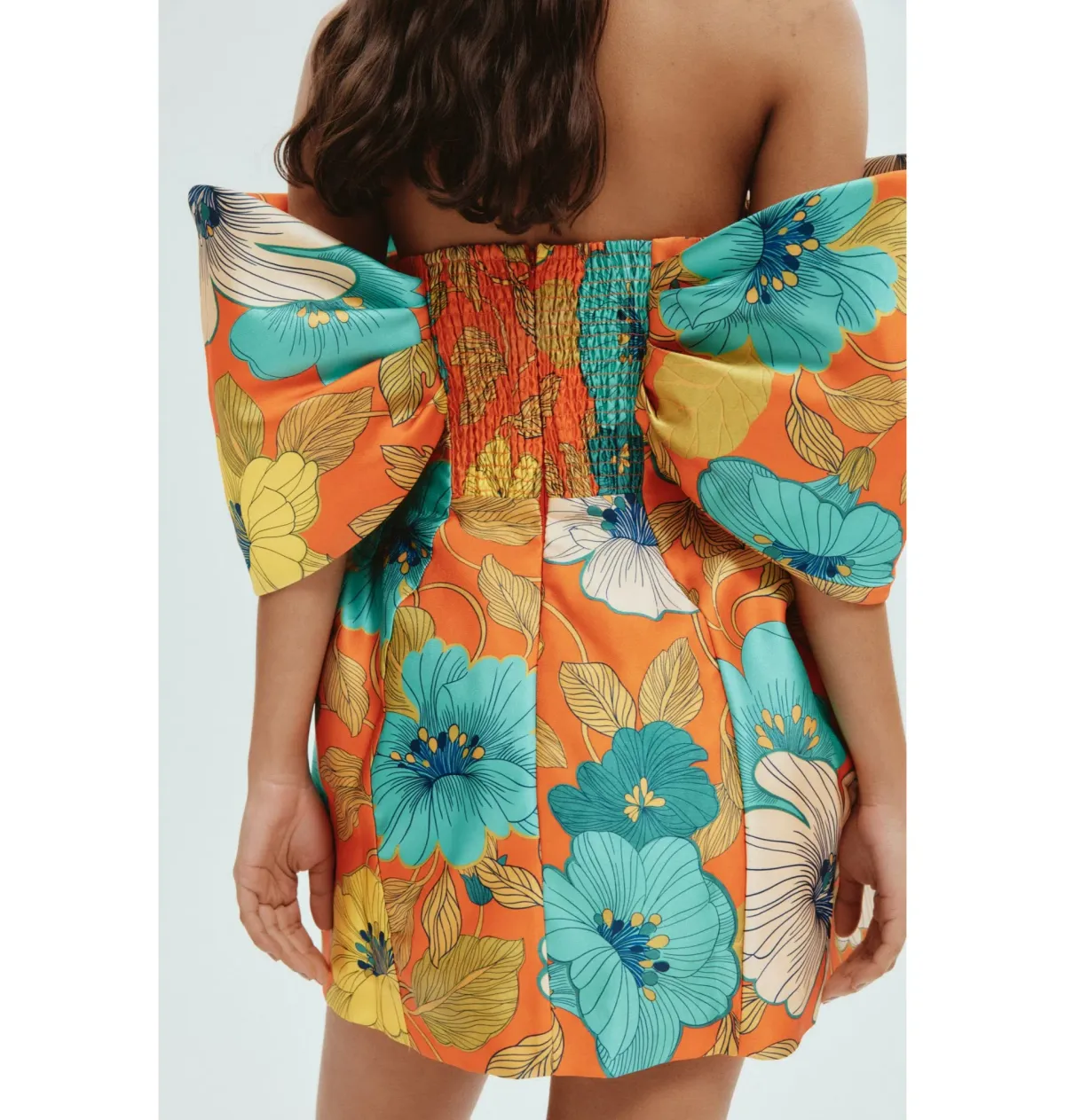 Alemais Piato Sculpt Mini Dress Marigold Multi Floral Size AU 12 - Image 5