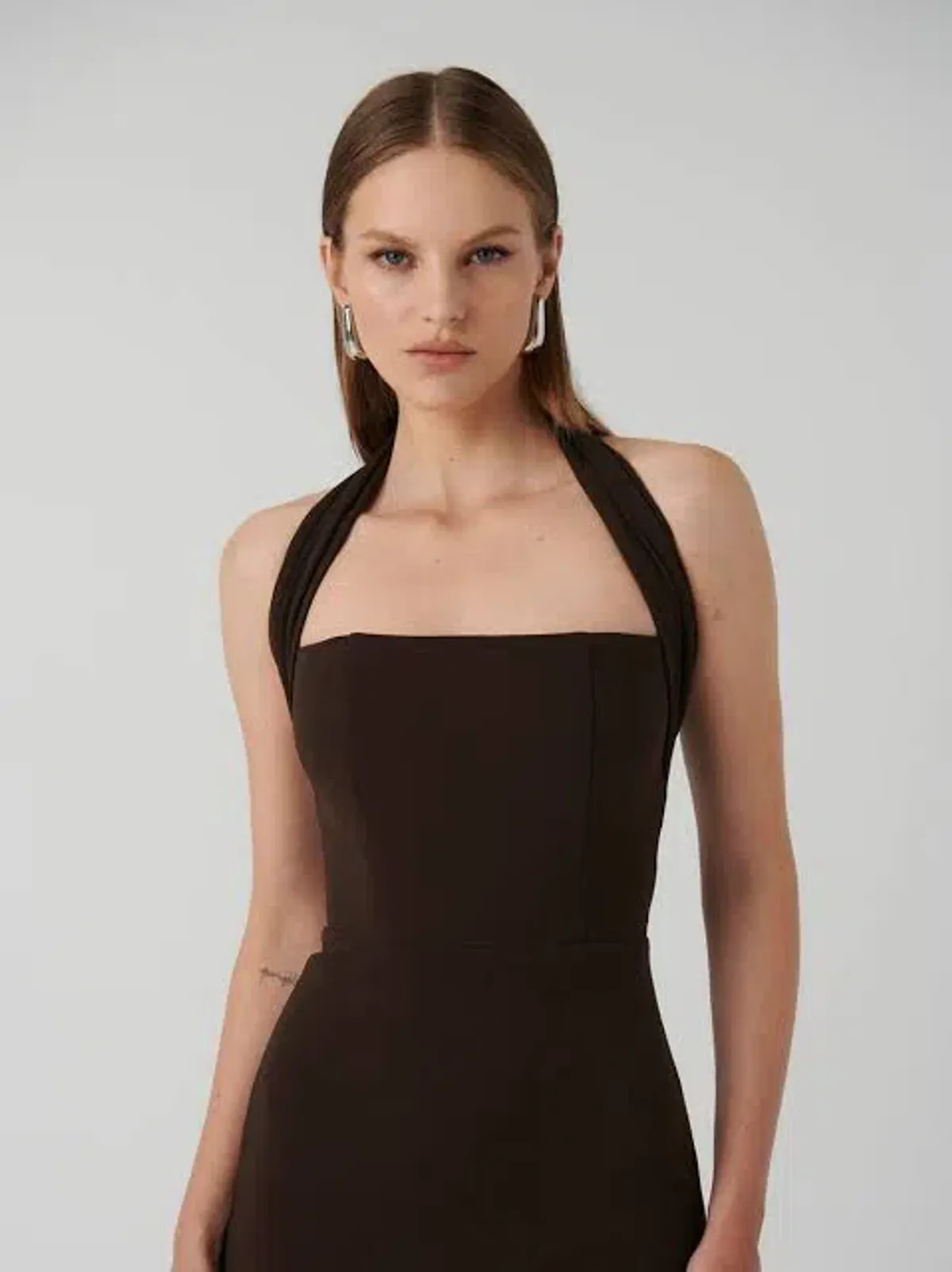 Effie Kats Meline Midi Dress Coffee Brown Size M / AU 10 - Image 2