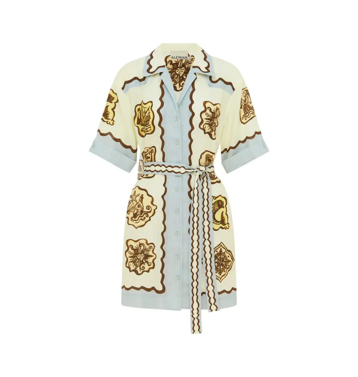 Alemais Relic Mini Dress Print Size AU 14 - Image 4