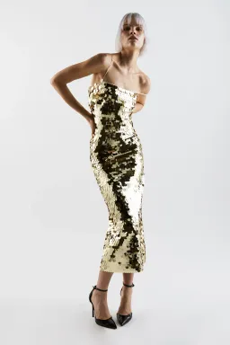 THE NEW ARRIVALS by İlkyaz Özel Phoenix Dress Gold Serpent Doré Size 12/L for rent on The Volte - image 1
