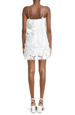 Zimmermann Raie Lace Flower Mini Dress Ivory Size 0P / AU 6P for rent on The Volte - image 4