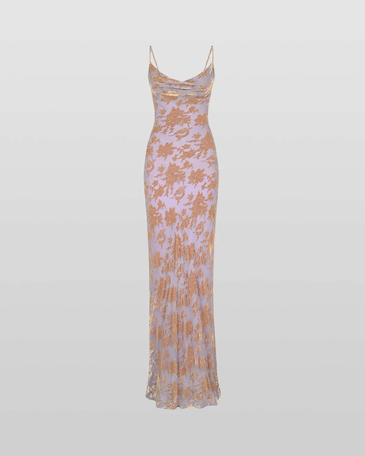 Rat & Boa Athena Silk Devore Floral Cowl Neck Dress in Lavender Size S / AU 8 - Image 4