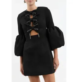 Rebecca Vallance Augustine Bow Mini Dress Black Size AU 12 for rent on The Volte - image 4