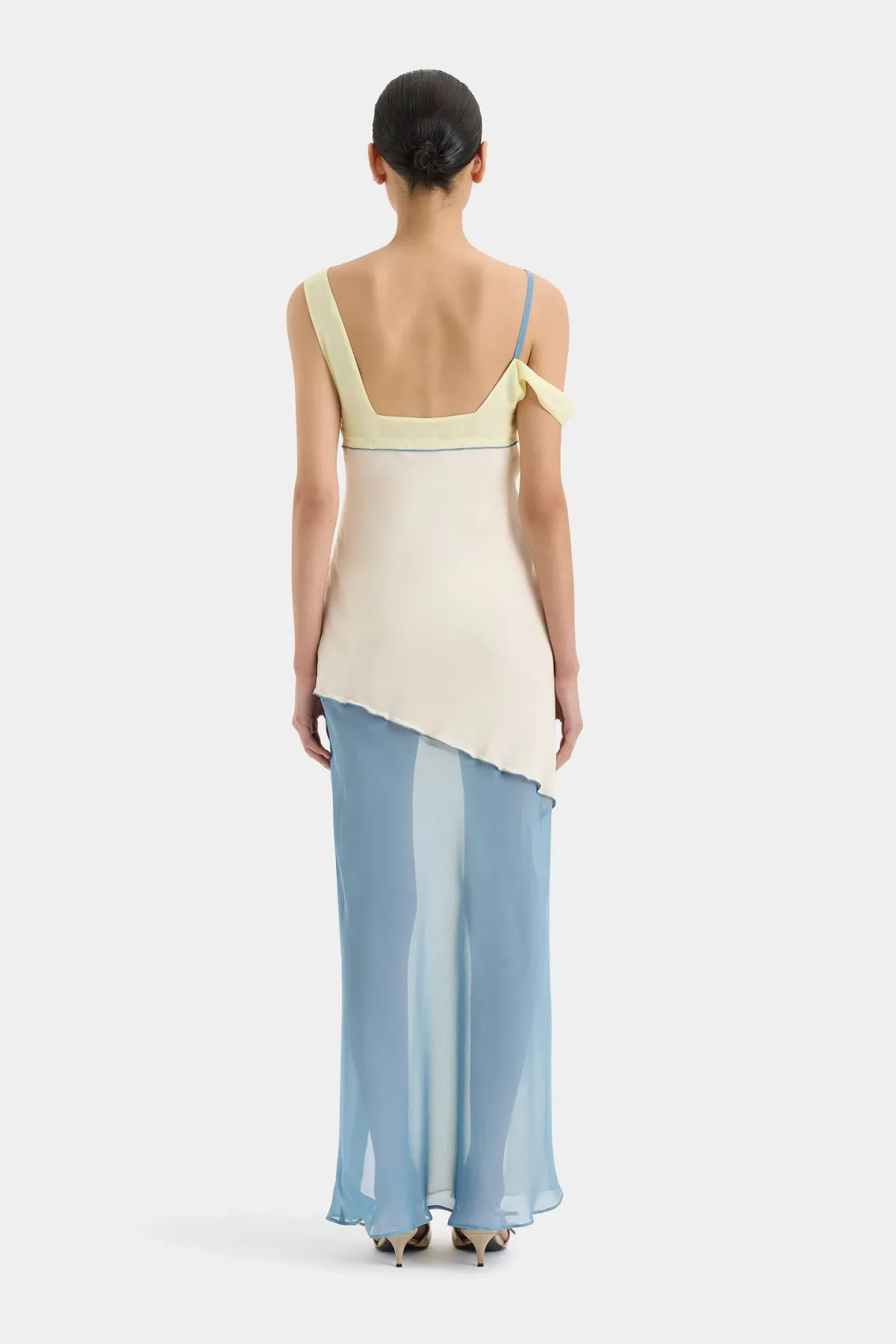 Sir The Label Thames Splice Midi Dress Ecru Multi Size 2 / AU 10  - Image 3