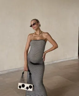 The Wolfgang Sunmor Knit Maxi Dress Black/White Size 10 for rent on The Volte - image 3