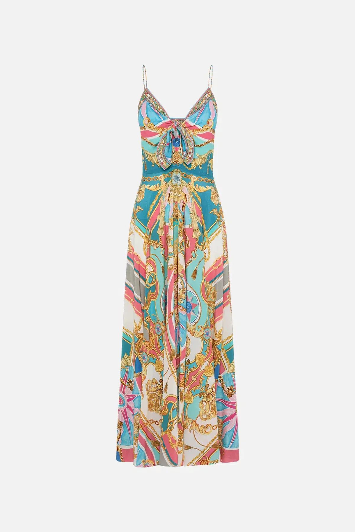 Camilla Sail Away with Me Tie Front Dress Multi Size XS/Au 6 - Image 5