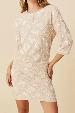 Spell Light of Moon Sequin Tunic Dress Cream Size XS/Au 8 for rent on The Volte - image 1