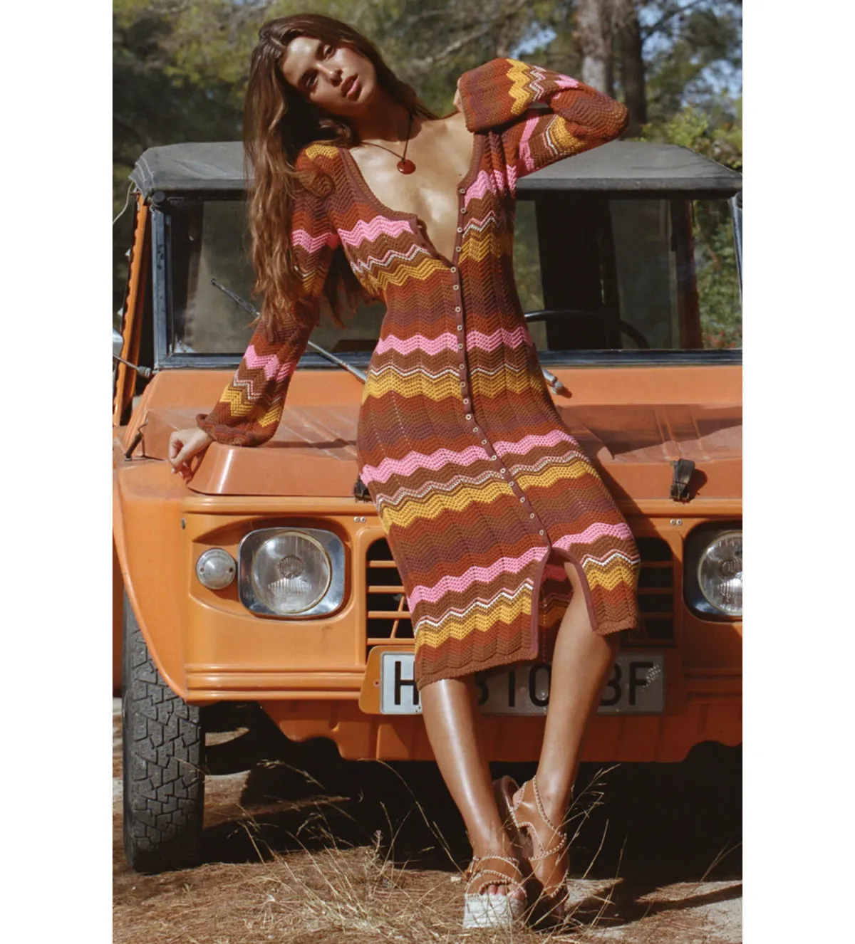 Spell Ziggy Crochet Midi Dress Multi Size XS/Au 8 - Image 3