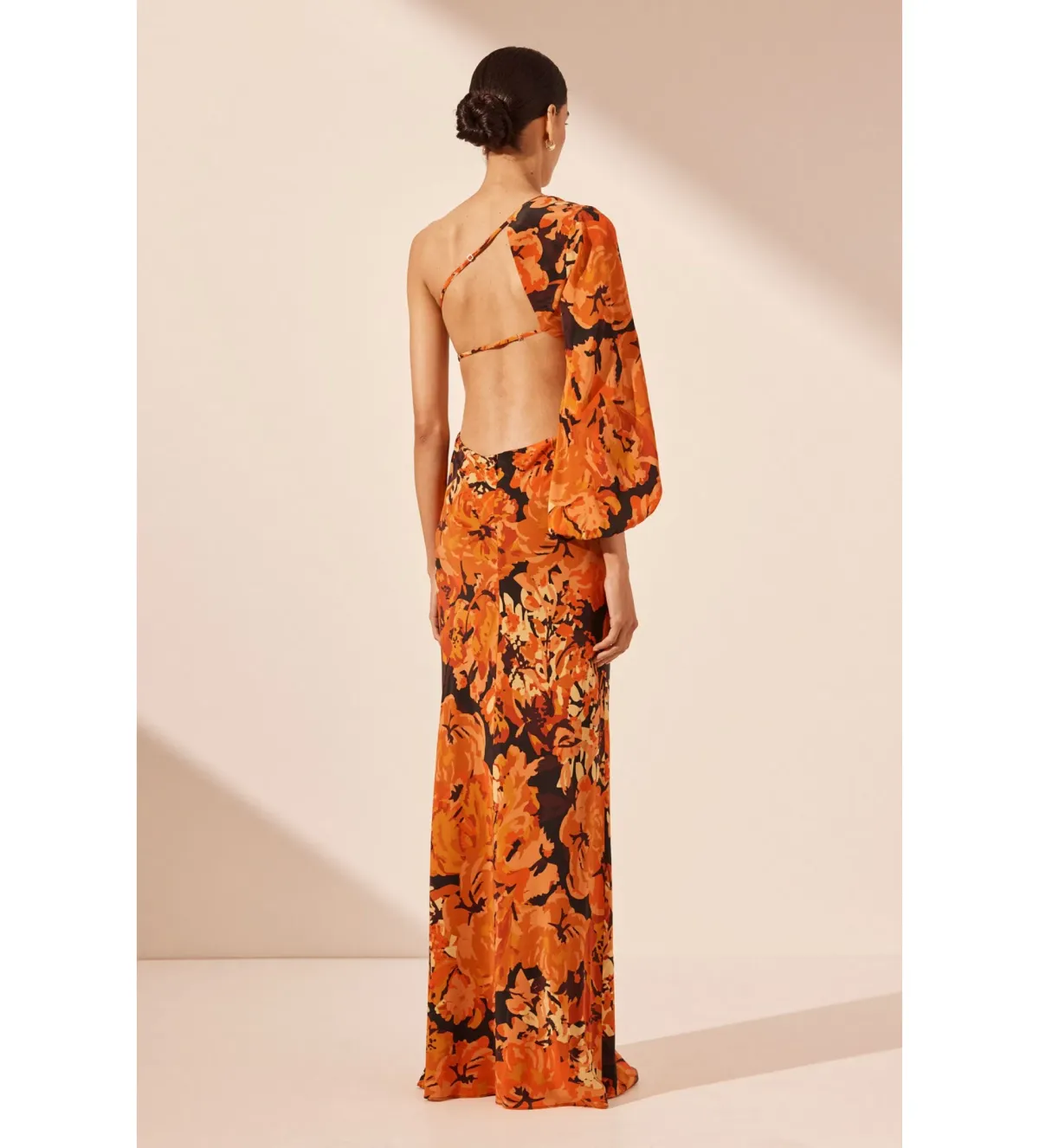 Shona Joy Santos Silk One Shoulder Open Back Maxi Dress Santos Size 10 - Image 2