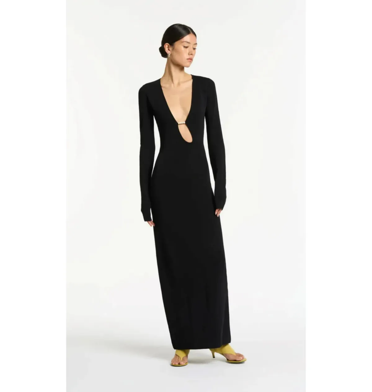 Sir the Label Kinetic Beaded Long Sleeve Maxi Dress Black Size AU 8 - Image 1