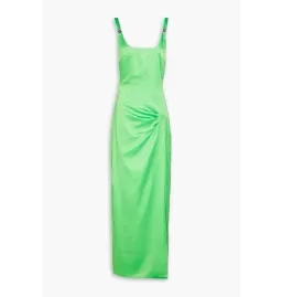 Rotate By Birger Christensen Satin Maxi Dress Neon Green Size AU 8 for rent on The Volte - image 4