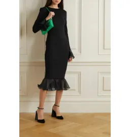Rotate Birger Christensen Irena Midi Dress Black Size AU 8  for rent on The Volte - image 1