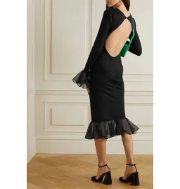 Rotate Birger Christensen Irena Midi Dress Black Size AU 8  for rent on The Volte - image 2