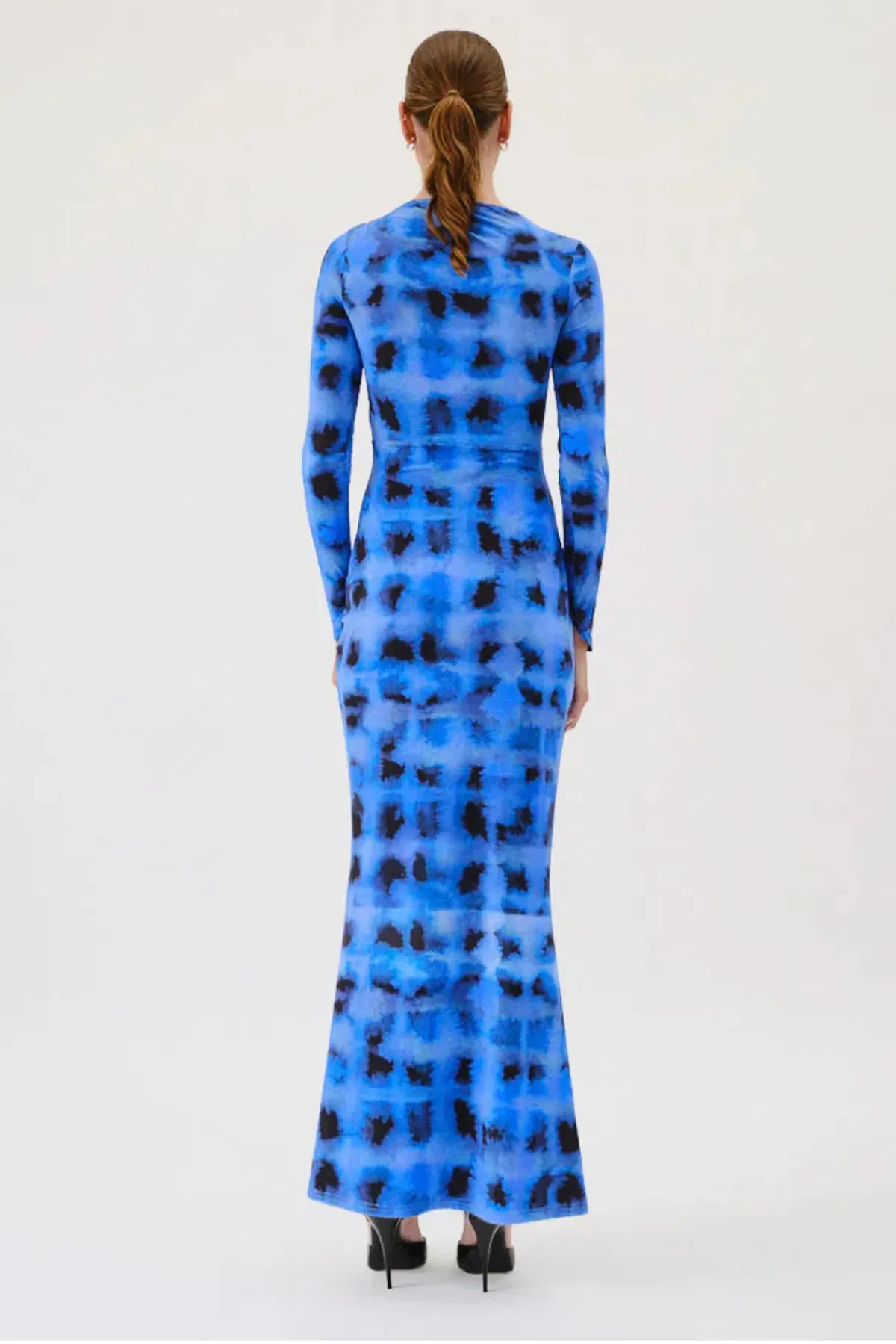 Suboo Shibori Long Sleeve Ruched Maxi Dress Blue Size XS / AU 6 - Image 3