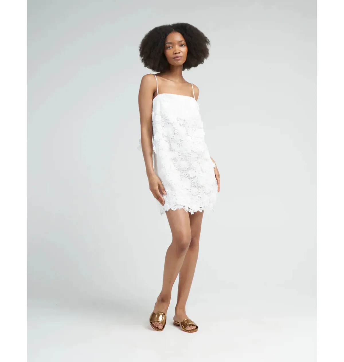 Zimmermann Raie Lace Flower Mini Dress Ivory Size 1 / AU 10 - Image 2