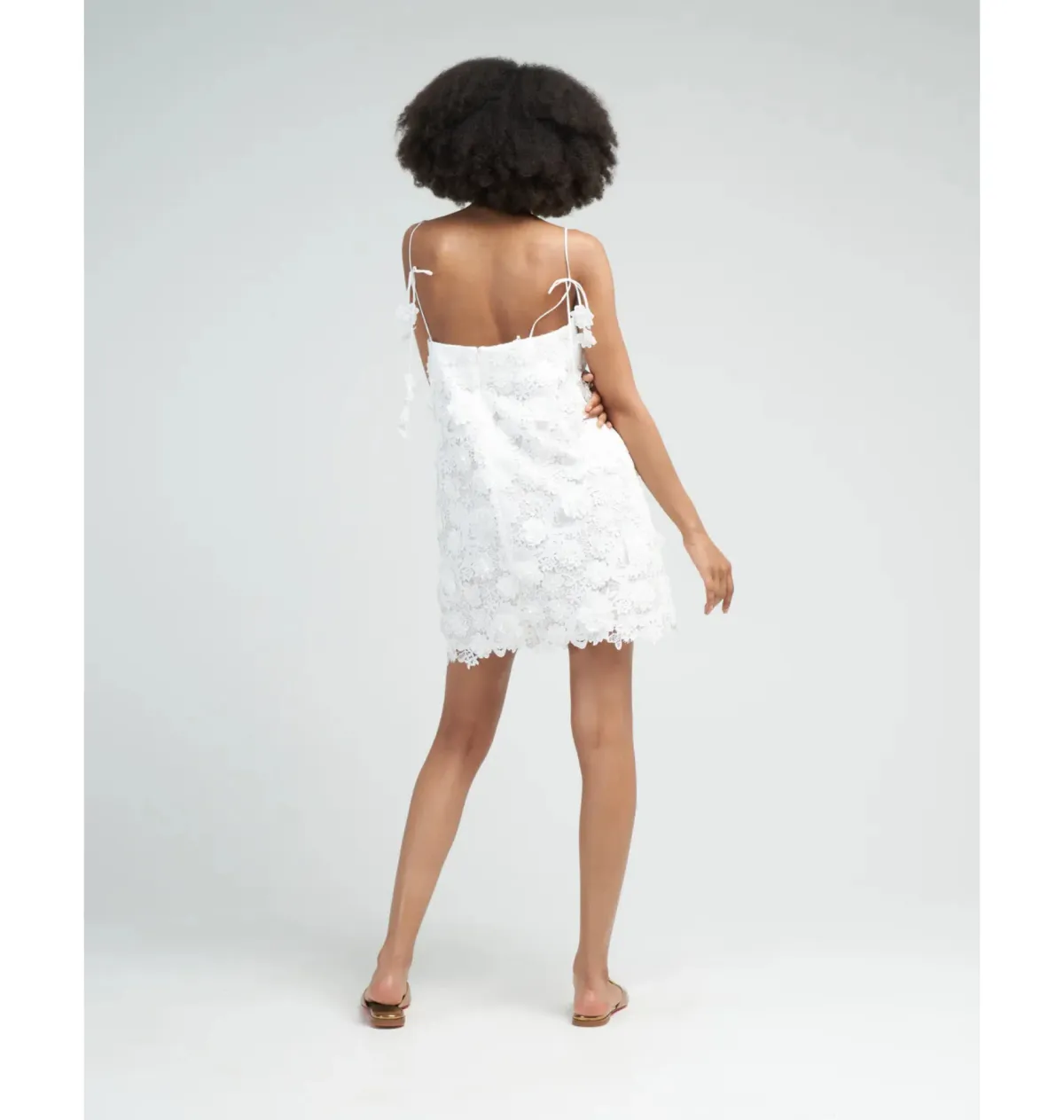 Zimmermann Raie Lace Flower Mini Dress Ivory Size 1 / AU 10 - Image 3