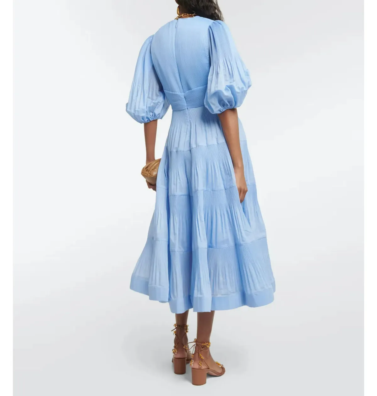Zimmermann Pleated Midi Dress Jacaranda Size 3 / AU 14 - Image 2