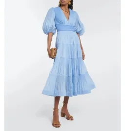 Zimmermann Pleated Midi Dress Jacaranda Size 3 / AU 14 for rent on The Volte - image 1