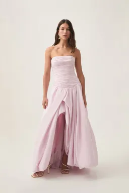 Aje Violette Bubble Hem Maxi Dress Pastel Pink Size 6 for rent on The Volte - image 1