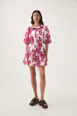 Aje Eliza Smock Mini Dress Boldly Blooming Size 8 for rent on The Volte - image 1