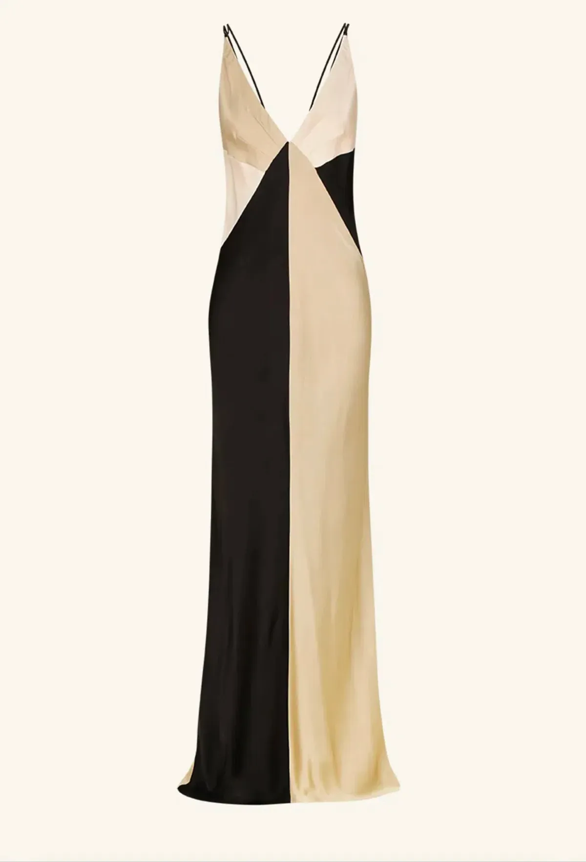 Shona Joy Sofia Contrast Double Strap Maxi Dress in Black/Multi Size 10 - Image 5