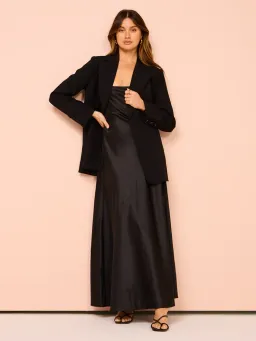 By Nicola Beneath The Stars Bias Cut Slip Dress In Black Size 12 for rent on The Volte - image 8