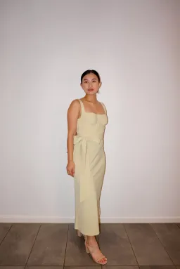 By Johnny Ora Bust Midi Dress Pistachio Size 14 for rent on The Volte - image 1