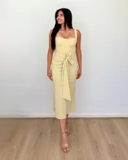 By Johnny Ora Bust Midi Dress Pistachio Size 14 for rent on The Volte - image 3