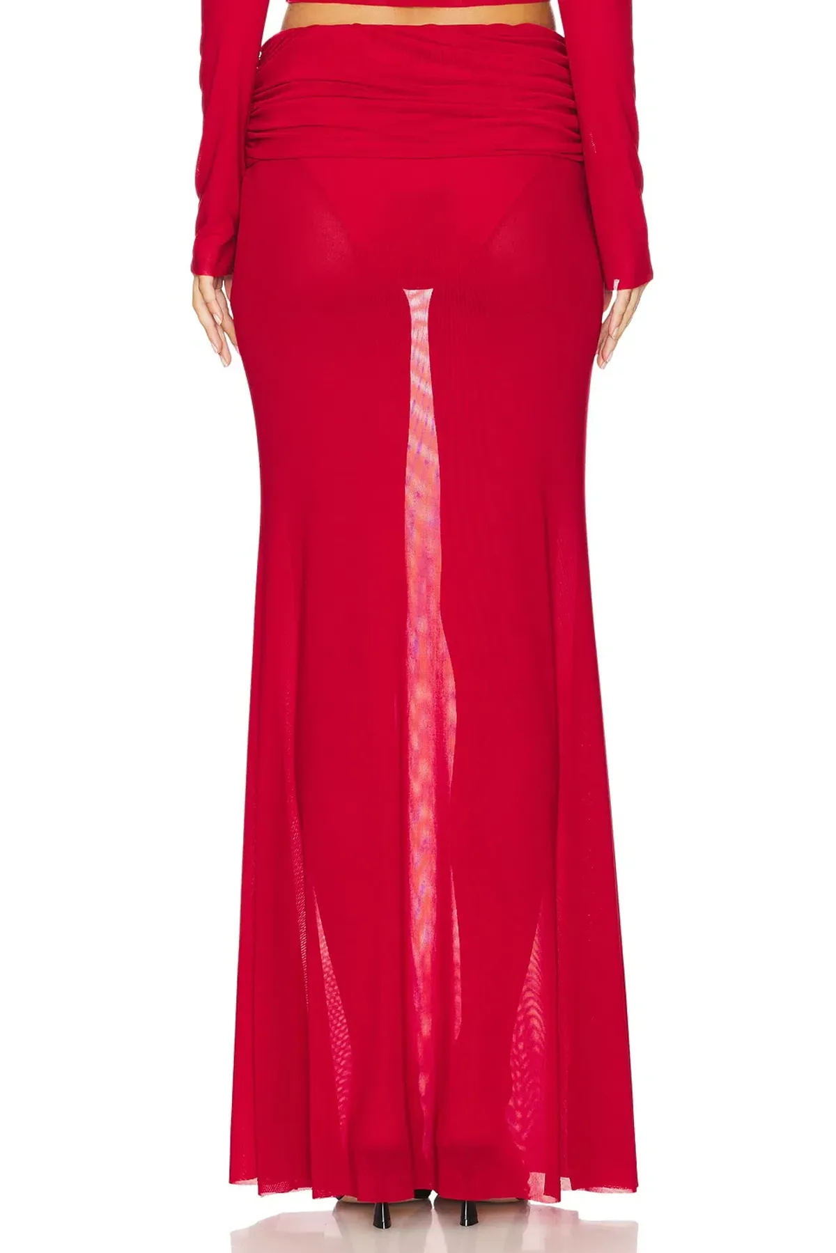 Natalie Rolt Charlotte Crop & Skirt Set Cherry Red Size 1 / AU 8 - Image 3