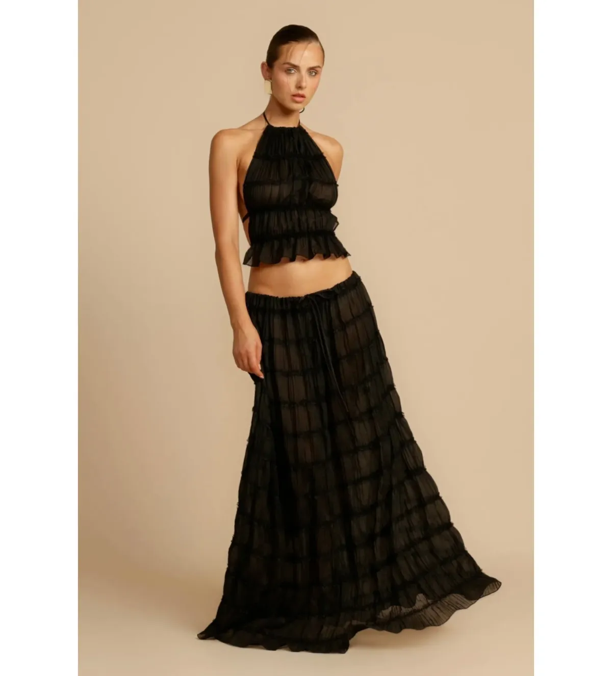 Arcina Ori Juliette Halter and Skirt Set in Black Size 6 - Image 2