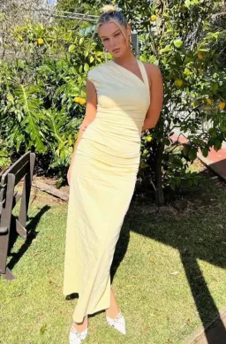 Sir the Label Giacomo Gathered Gown Butter Yellow Size 8 for rent on The Volte - image 7