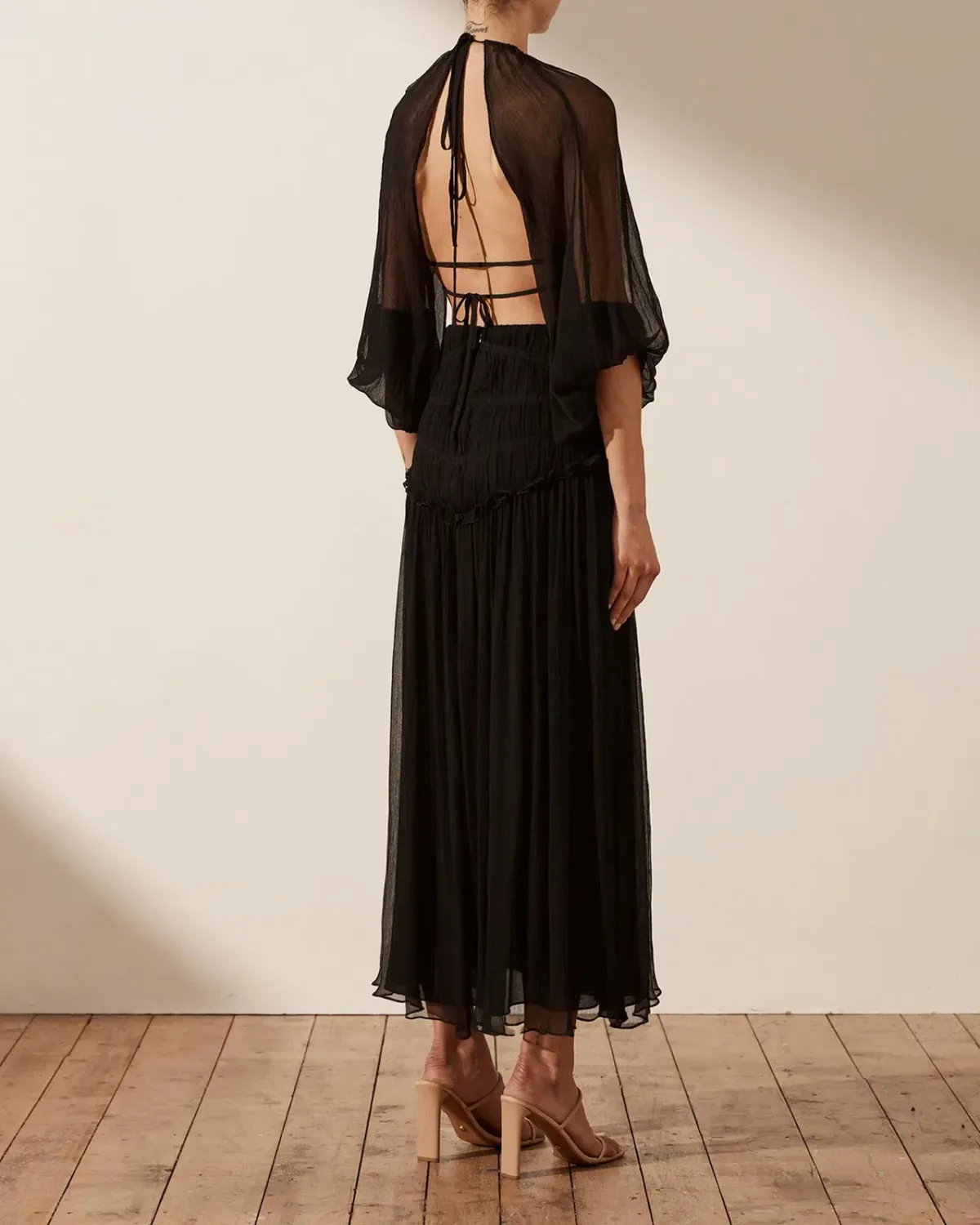 Shona Joy Safira Cut Out Backless Midi Dress in Black Size AU 8 - Image 2