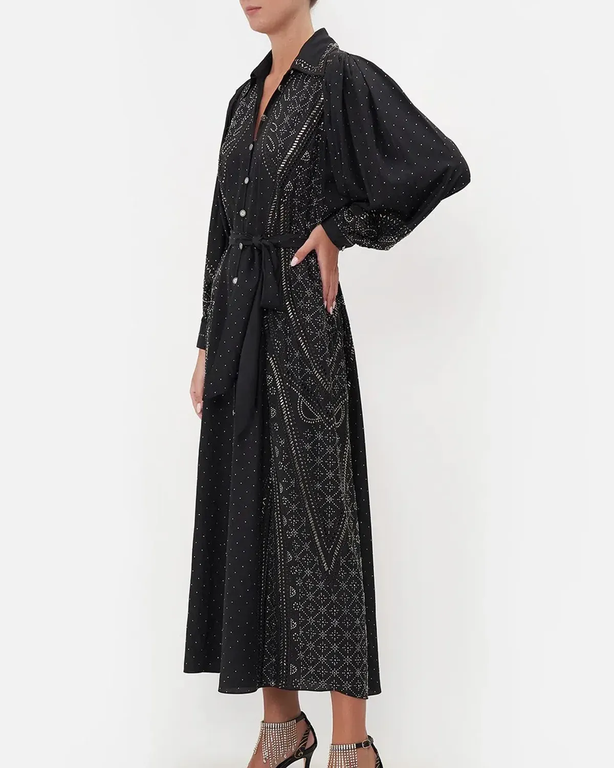 Camilla Curved Collar Shirt Midi Dress Luxe Espiritu Size L / AU 14 - Image 2
