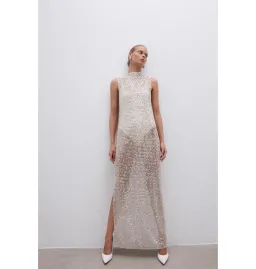 Shona Joy Asteria Midi Dress Silver Size AU 8 for rent on The Volte - image 5