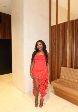 Shelby Ruffle Mini Dress Red Size 6 for rent on The Volte - image 2