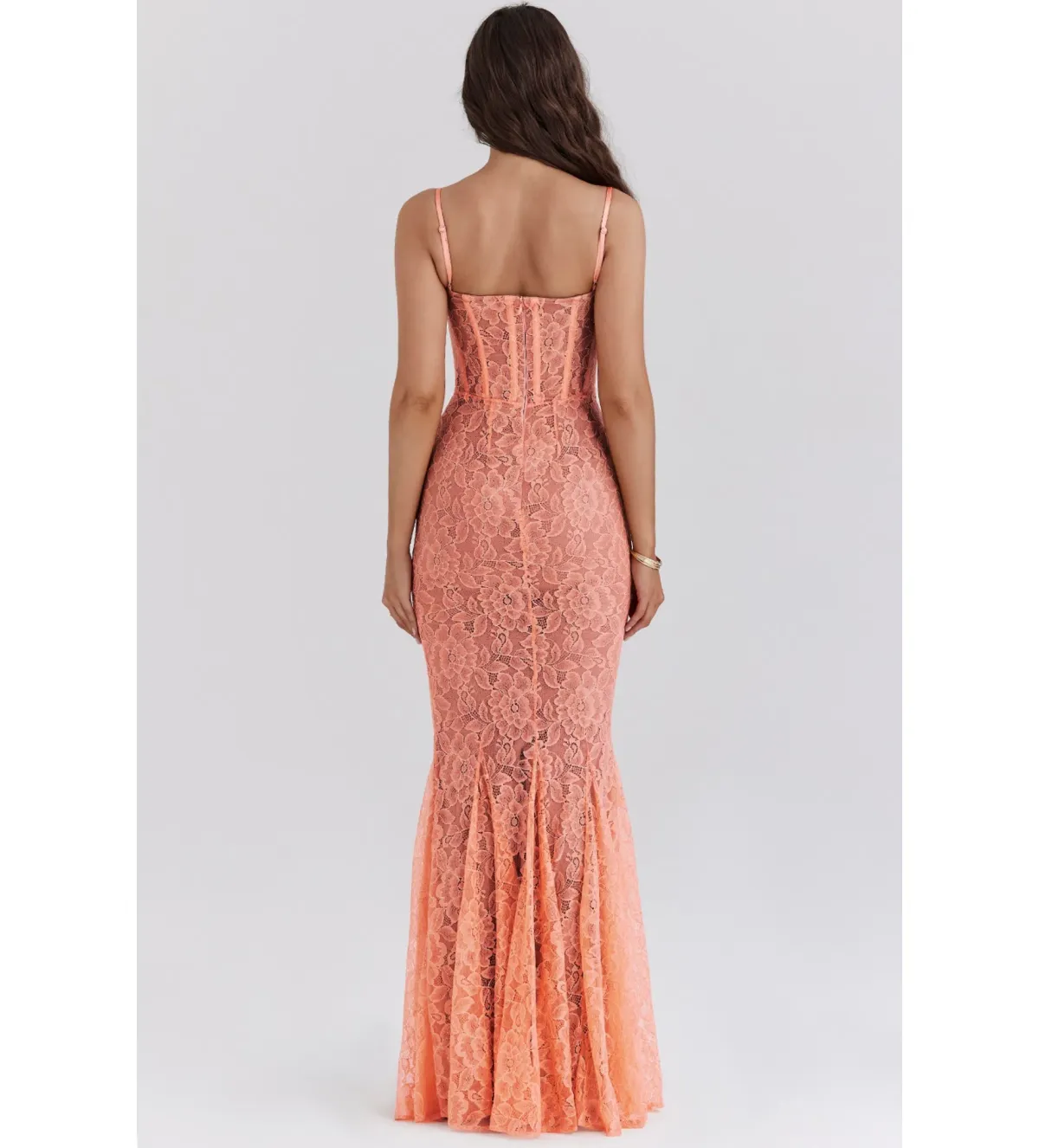 House Of CB Cordelia Lace Godet Maxi Dress Sorbet Size XS / 6 - Image 3