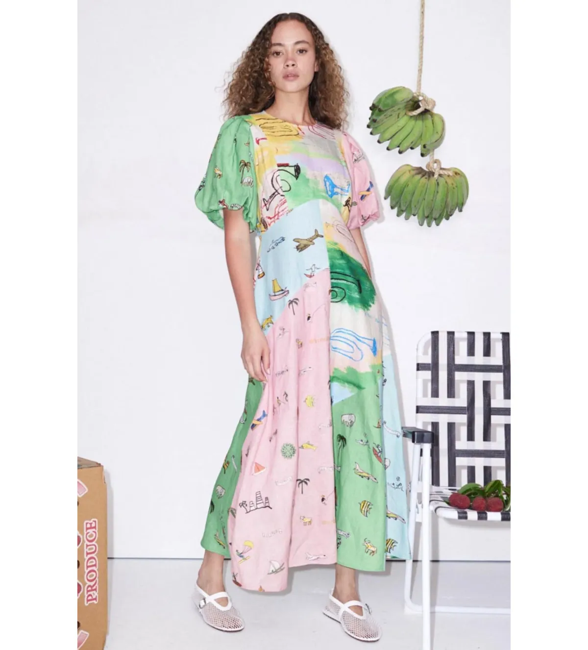 Alemais Jet Midi Dress Multi/Print Size 8 - Image 1