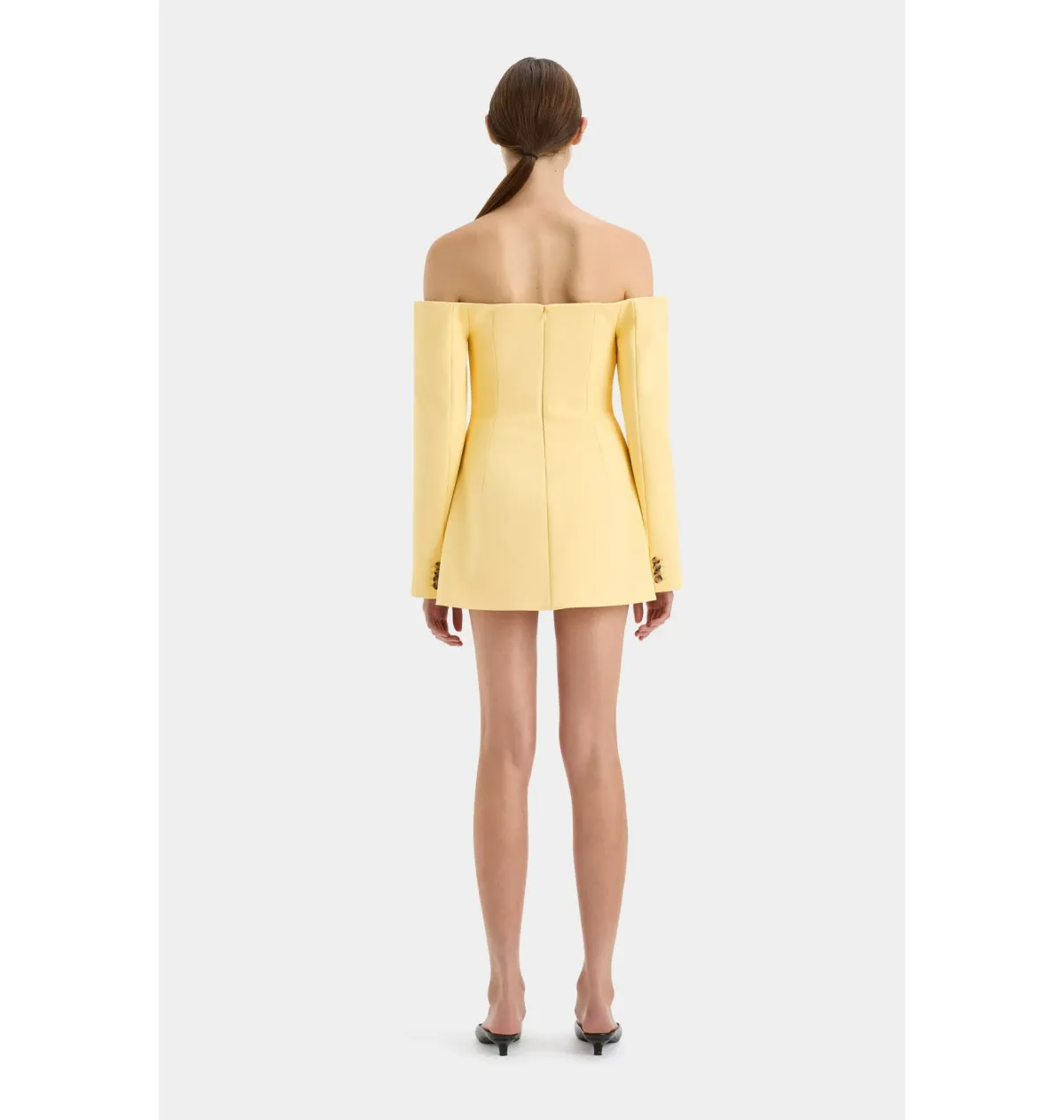 Sir The Label Sandrine Tailored Mini Dress in Limon Yellow Size AU 4 - Image 3