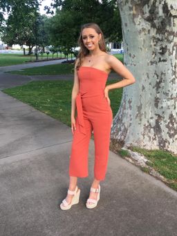 Kookai Oyster Jumpsuit Orange Size 6 for rent on The Volte - image 1