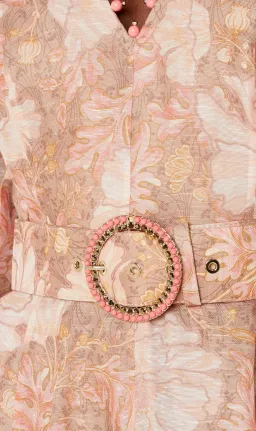Zimmermann Kaleidoscope Belted Embellished Linen And Silk Blend Midi Dress Floral Size 0 / AU 8 for rent on The Volte - image 4