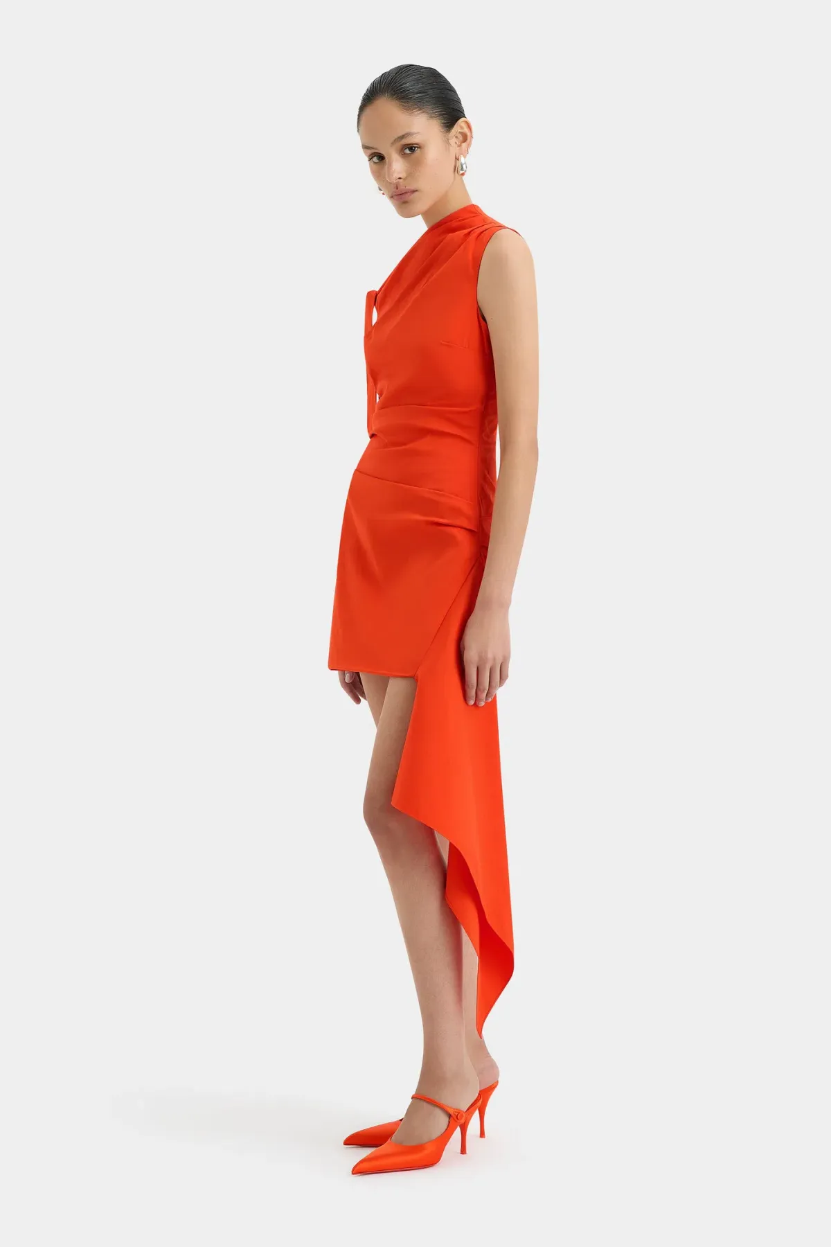 Sir the Label Dahlia Mini Dress in Tangerine Size 2 (AU 10) - Image 4