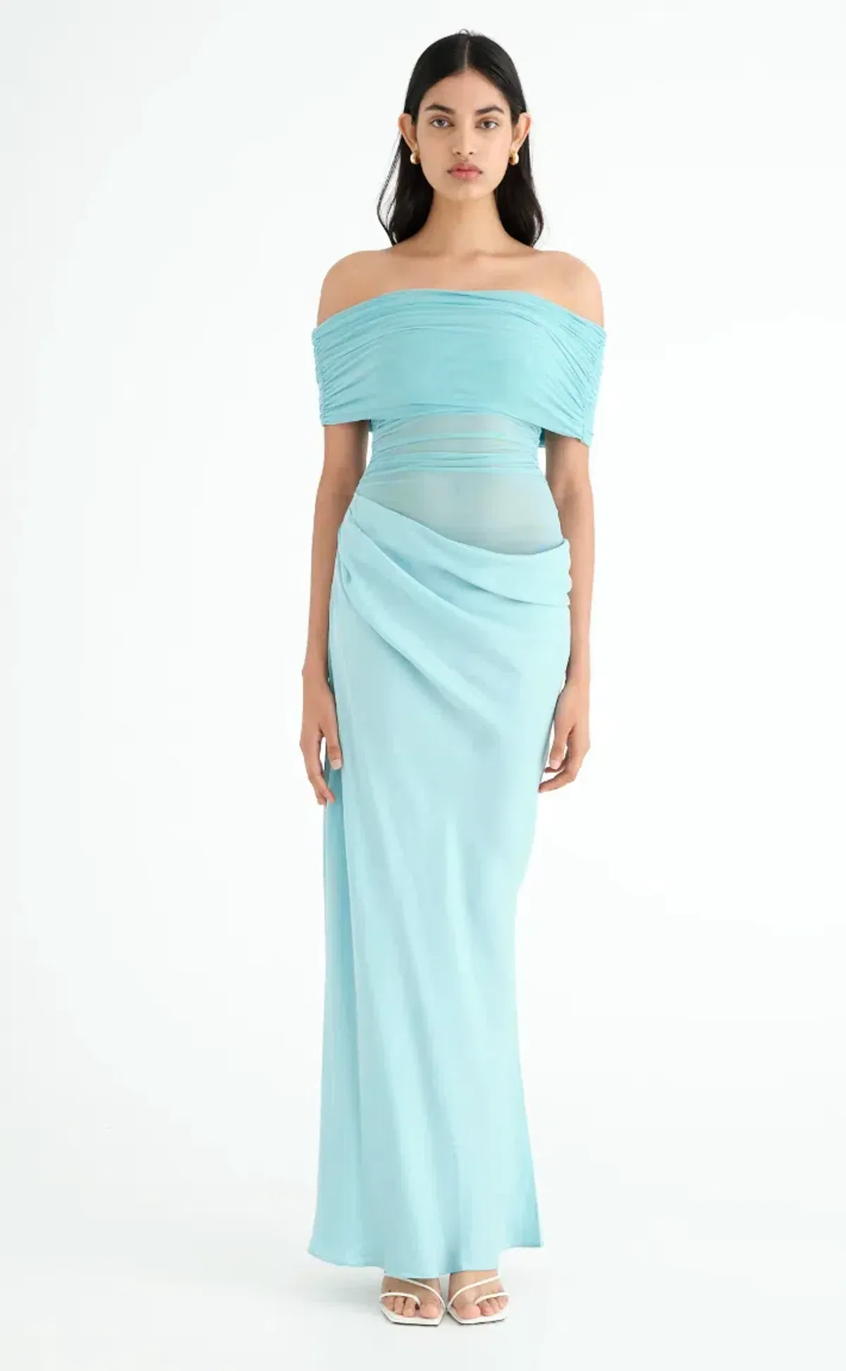 Benni Nico Off Shoulder Aquamarine Blue Size 8 - Image 2
