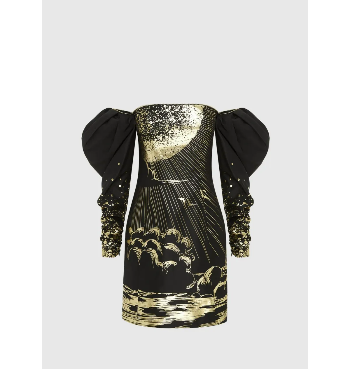 Leo Lin Gillian Off Shoulder Bustier Mini Dress in Moonlight Print Size AU 8 - Image 1