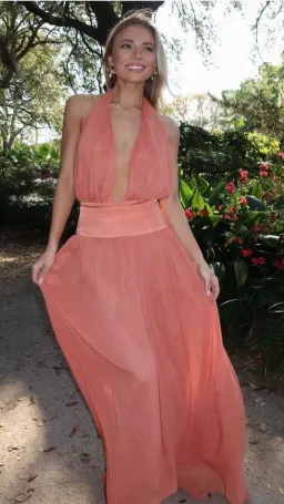 Arcina Ori Serena Dress Coral Size 8 for rent on The Volte - image 4