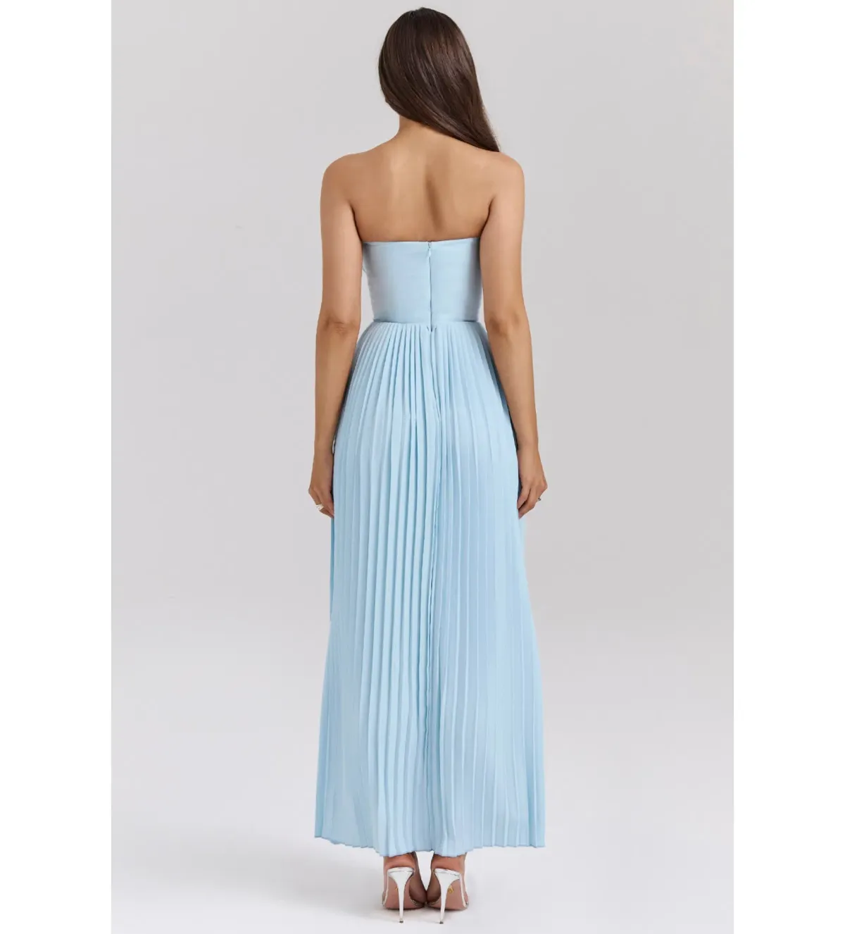 House of CB Marcella Pleated Maxi Dress Ocean Blue Size 8 - Image 3