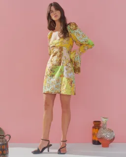 Alemais Matilde Puff Sleeve Mini Dress Multi Size 10  for rent on The Volte - image 1