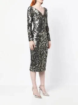 Rachel Gilbert Fleur Midi Dress Gunmetal Size 3 / AU 12 for rent on The Volte - image 2