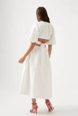 Aje Mimosa Cutout Midi Dress Ivory Size AU 4 for rent on The Volte - image 2