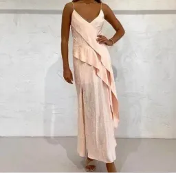 Acler Godwick Slip Dress Peach Orange Size 8 for rent on The Volte - image 2