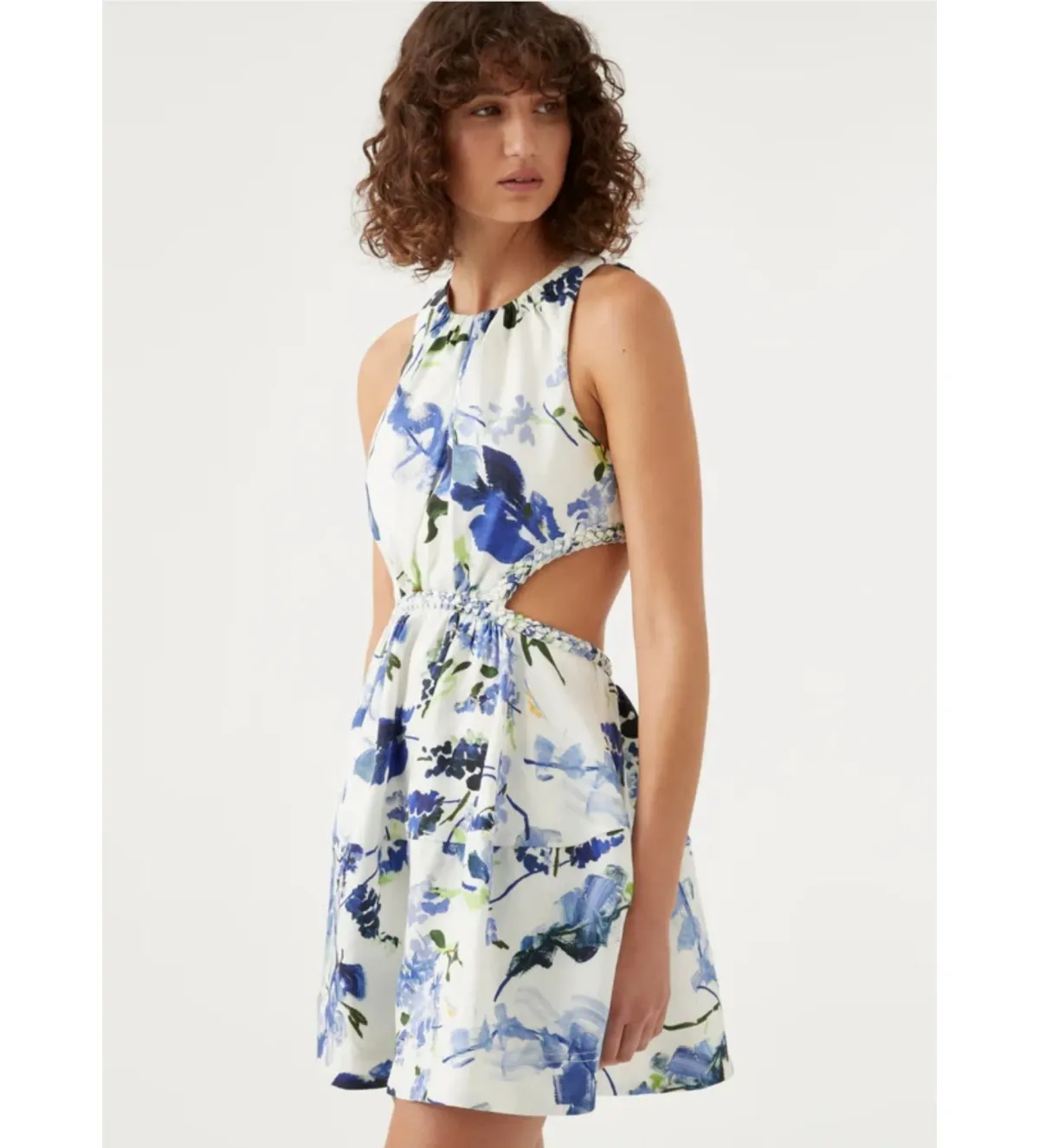 Aje Voyage Braided Cut Out Mini Dress Floral Size 10 - Image 2